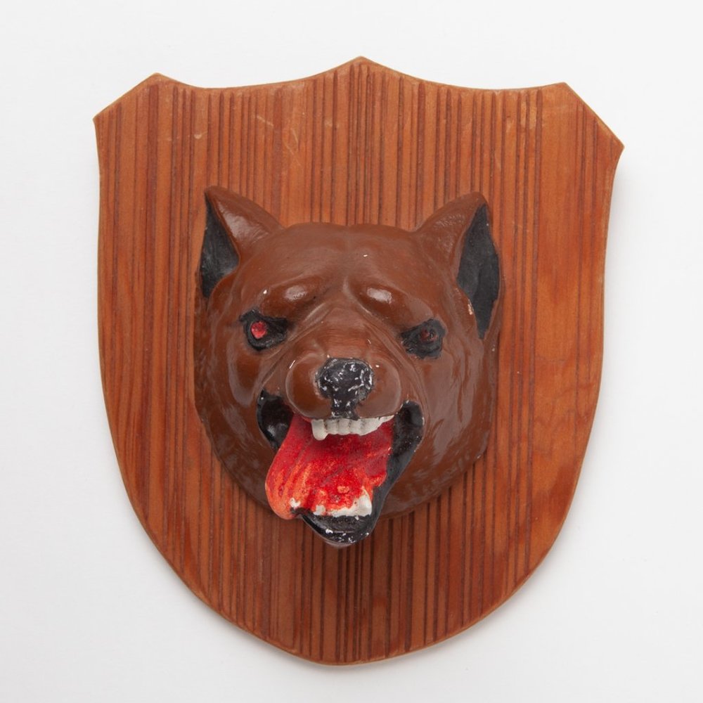 Vintage Cub or Boy Scout Wolf Chalkware Wall Plaque Wall Art Handmade by Tom